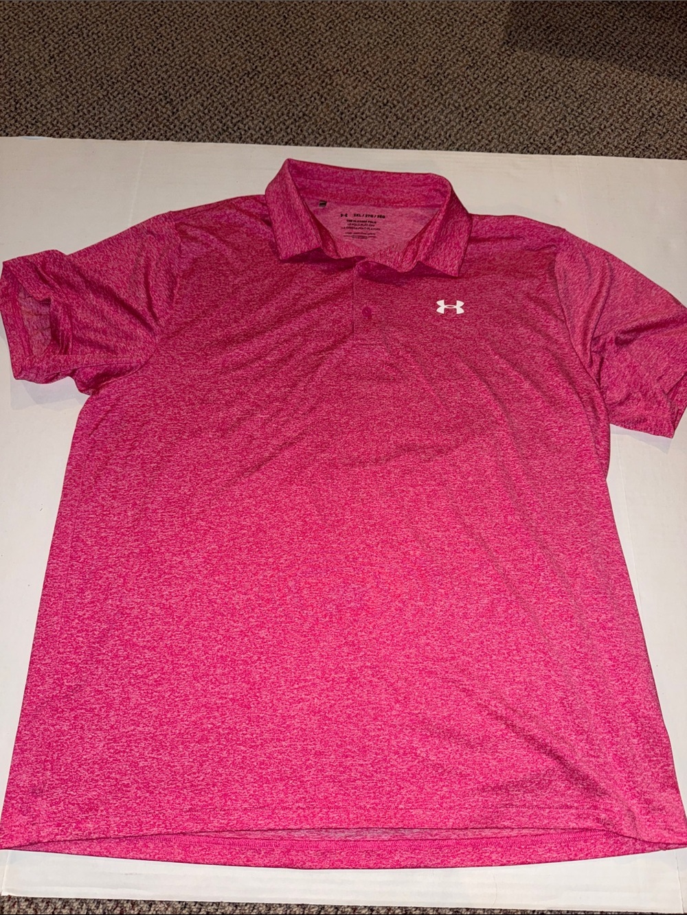 Under Armour Men's Heather Magenta Performance Polo